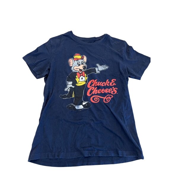 Vintage Gap Chuck E. Cheese's Navy Blue Short Sleeve Graphic Tshirt Size S - Picture 1 of 5